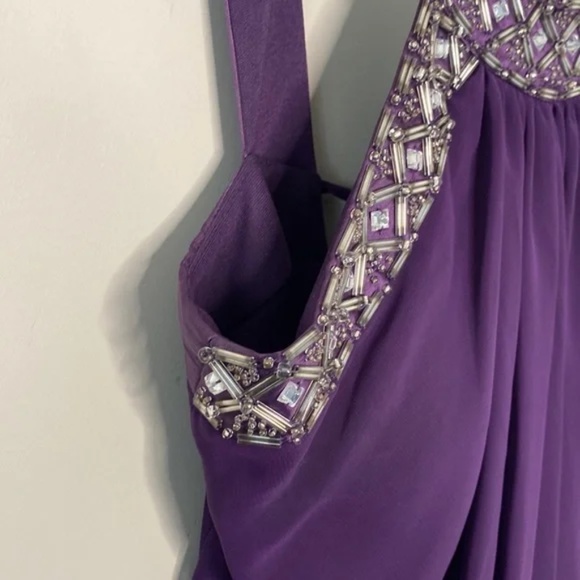 JS Boutique Purple Beaded Chiffon Dress - Picture 5 of 15